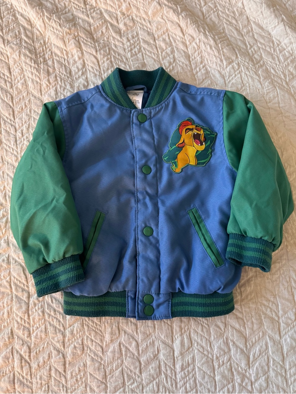 Disney Blue and Green Lion Patch Kids Bomber Jacket